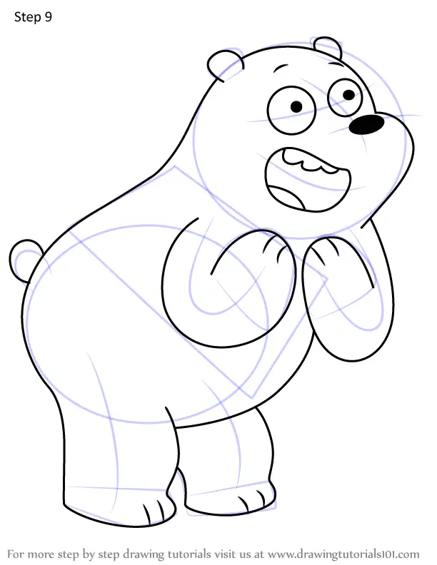 How to Draw Grizzly Bear from We Bare Bears (We Bare Bears) Step by ...