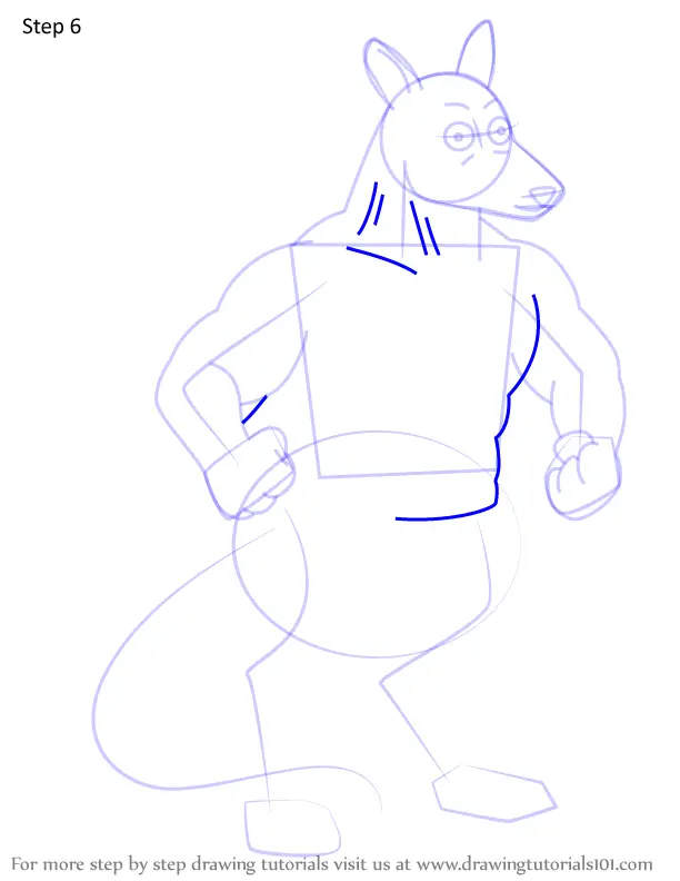 How To Draw Jacked Kangaroo From We Bare Bears (we Bare Bears) Step By 