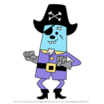 How to Draw Captain Sweet Tooth Tom from Wow! Wow! Wubbzy!