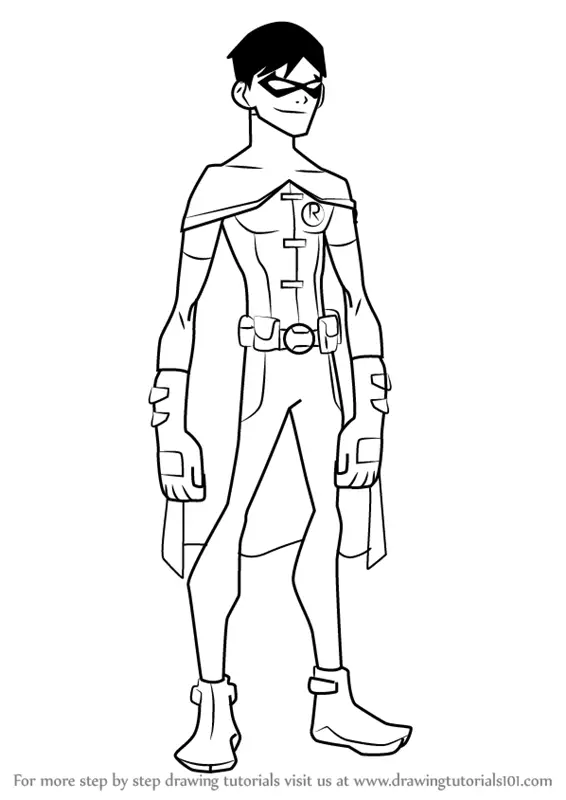 Learn How to Draw Robin from Young Justice (Young Justice) Step by Step