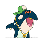 How to Draw Cyan Killer Whale from Zig & Sharko