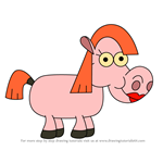 How to Draw Pink Horse from Zig & Sharko