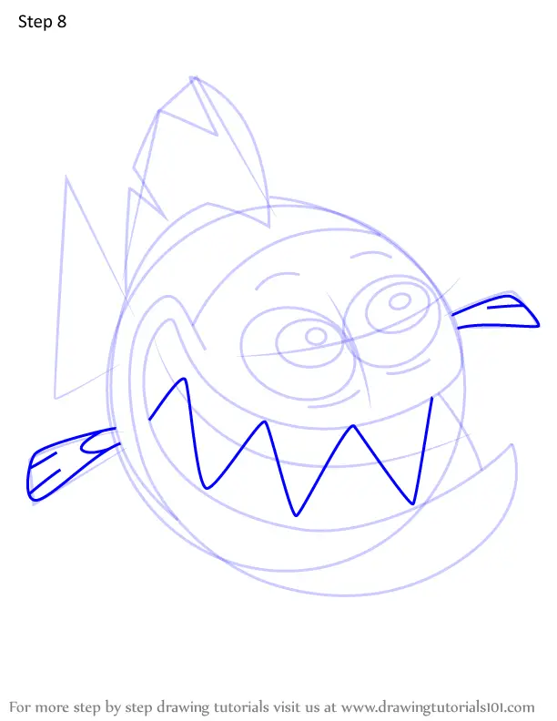 How to Draw Piranha from Zig & Sharko (Zig & Sharko) Step by Step ...