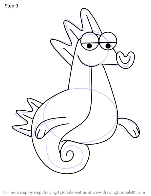 How to Draw Seahorse's Family from Zig & Sharko (Zig & Sharko) Step by ...