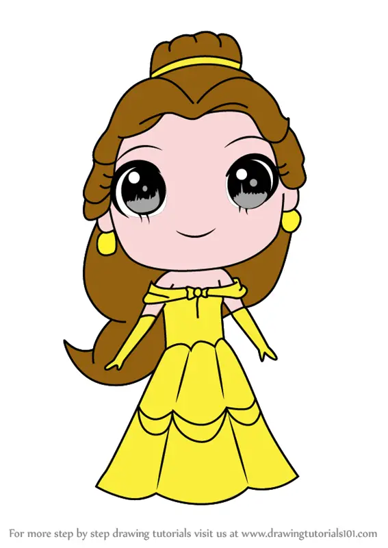 How to Draw Chibi Belle from Beauty and the Beast (Chibi Characters ...