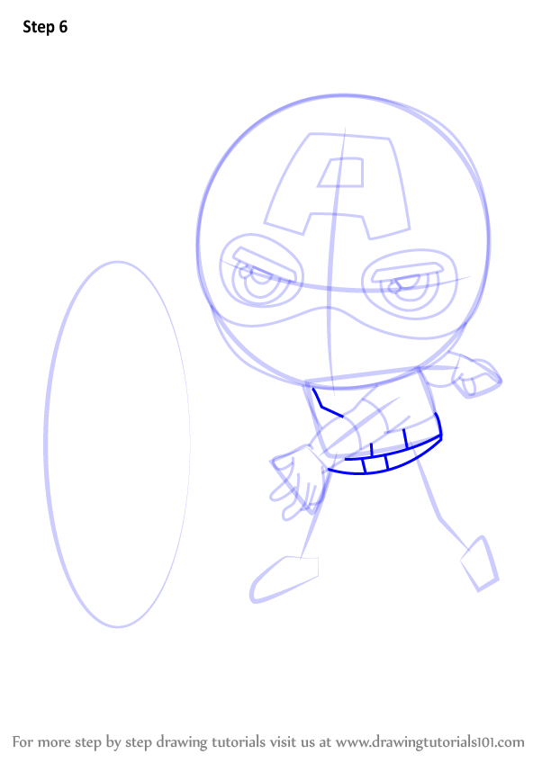 How To Draw Chibi Captain America (chibi Characters) Step By Step 