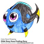 How to Draw Chibi Dory from Finding Dory