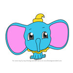 How to Draw Chibi Dumbo Elephant from Dumbo