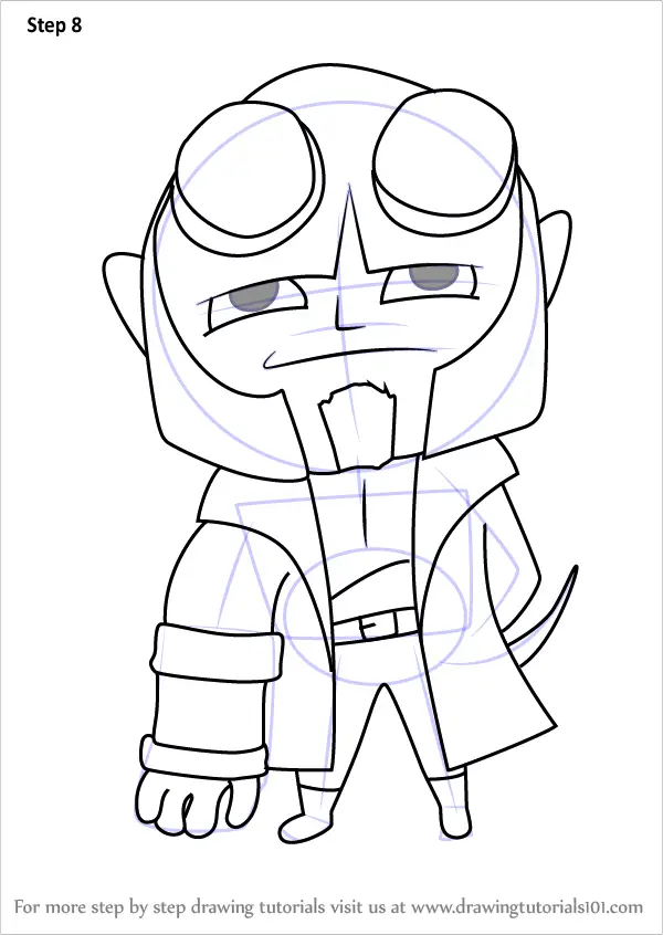 Learn How to Draw Chibi Hellboy (Chibi Characters) Step by Step