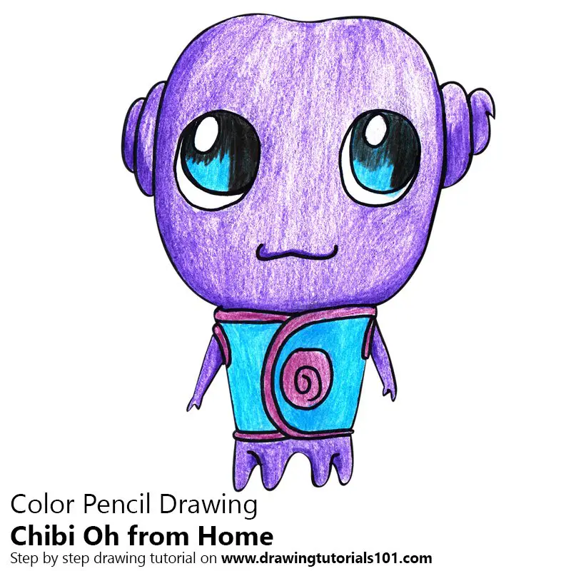 Chibi Oh from Home Color Pencil Drawing