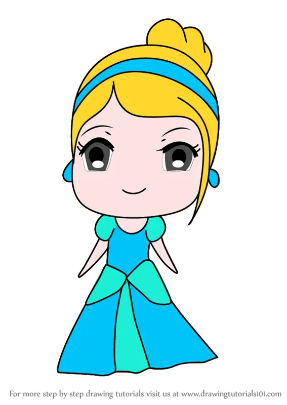 how to draw Chibi Princess Cinderella step 0