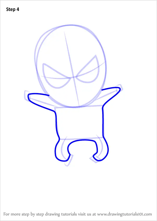 how to draw chibi spiderman