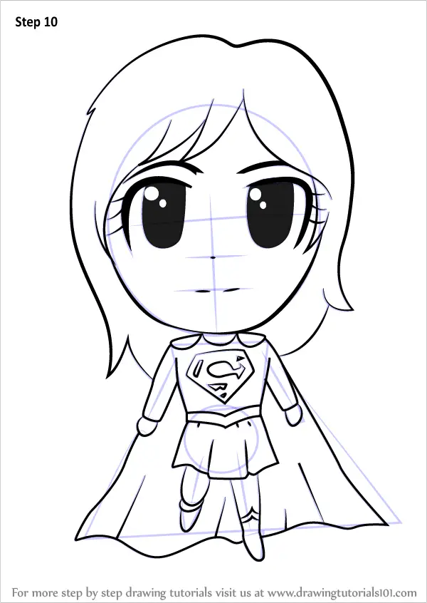 Learn How to Draw Chibi Supergirl (Chibi Characters) Step by Step