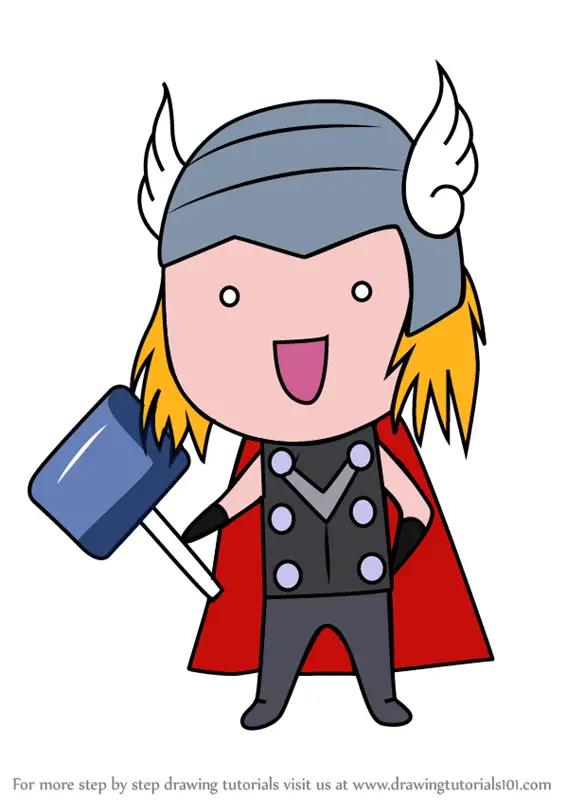 Learn How To Draw Chibi Thor Chibi Characters Step By Step Drawing Tutorials - how to draw chibi roblox characters
