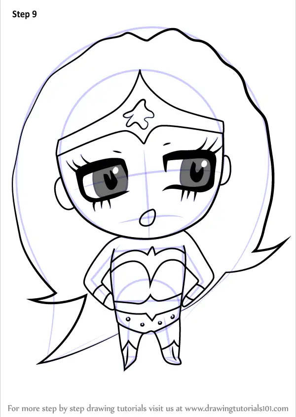 How To Draw Chibi Wonder Woman Chibi Characters Step By Step Drawingtutorials Com