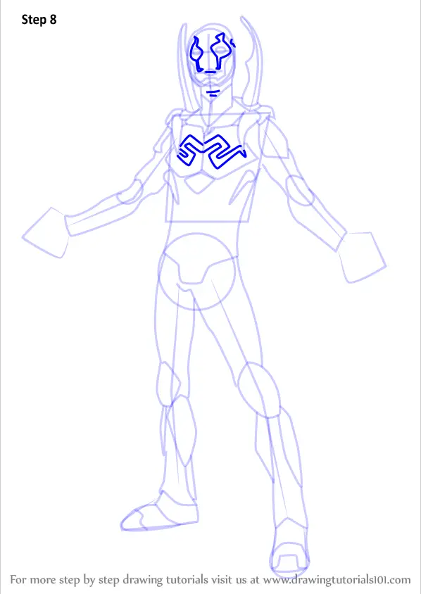 Learn How to Draw Blue Beetle (DC Comics) Step by Step : Drawing Tutorials