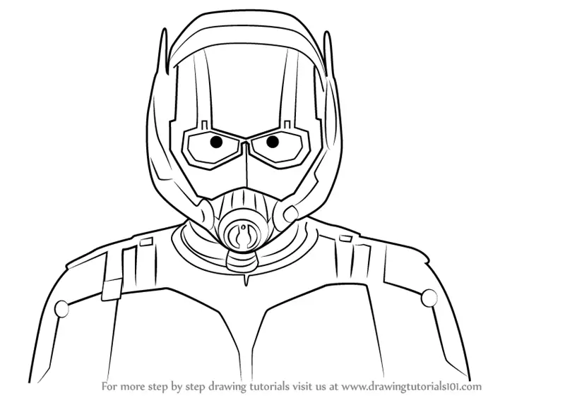 Learn How To Draw Ant Man Face Marvel Comics Step By Step Drawing Tutorials - ant man mask roblox