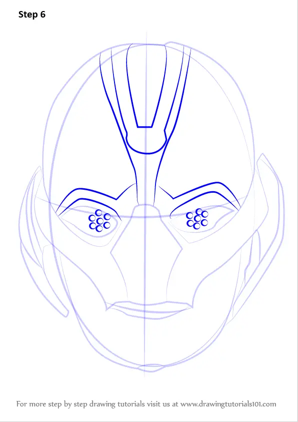 Learn How to Draw Ultron Face Marvel Comics Step by Step 