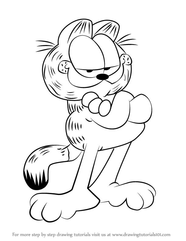 Learn How to Draw Garfield (Garfield) Step by Step : Drawing Tutorials