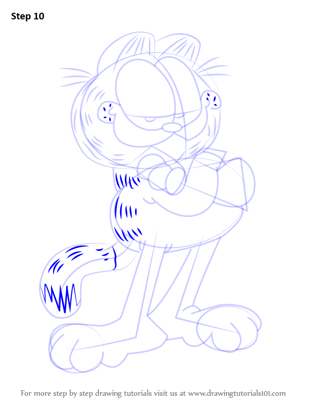 Step by Step How to Draw Garfield