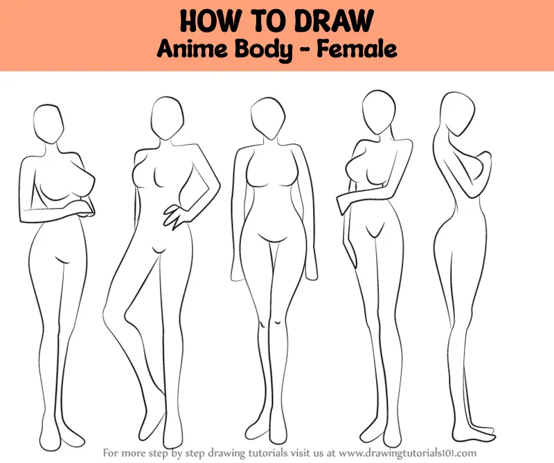 Tutorial of drawing female body. Drawing the human body, step by step  lessons., Tutorial of drawing
