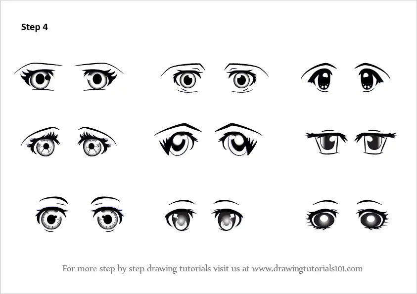 How to Draw Anime Eyes Step by Step - Crafty Morning