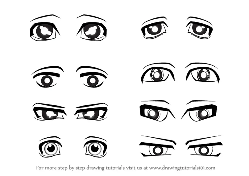 how to draw guy eyes anime