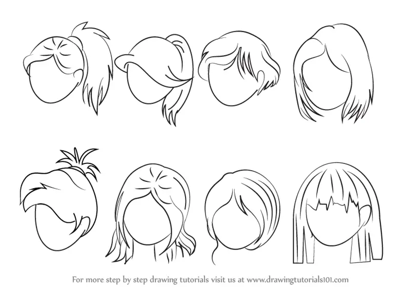 How to Draw Anime Hair for Girls and Women  Easy Step by Step Tutorial
