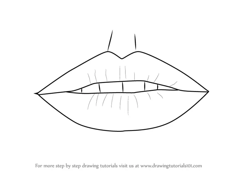 lime lips drawing step by step