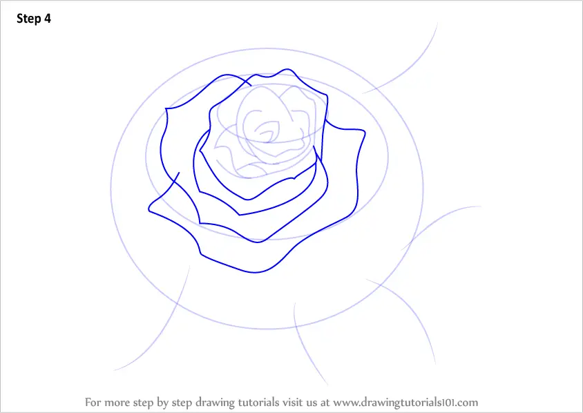 How to Draw a Rose (Rose) Step by Step | DrawingTutorials101.com