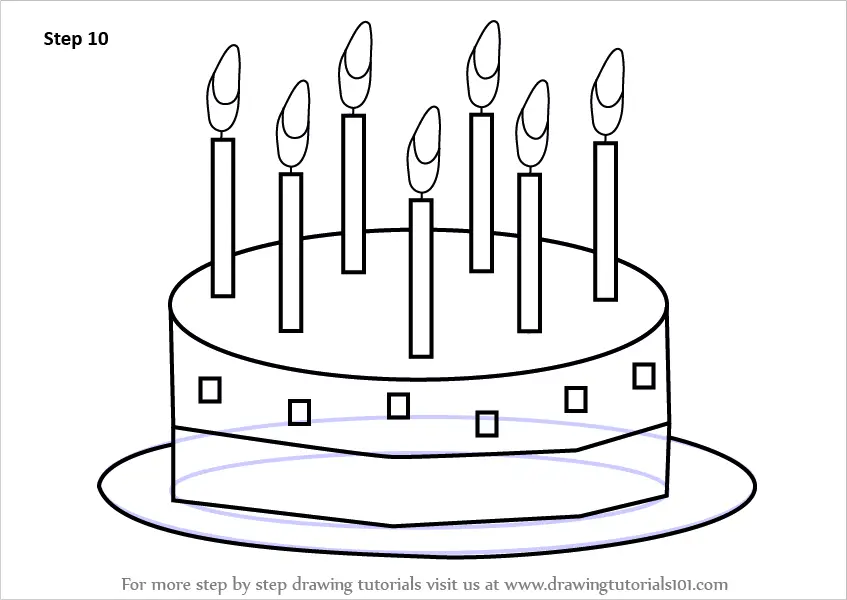 Simple Birthday Cake Drawing / How to Draw a Piece of Cake, Step by
