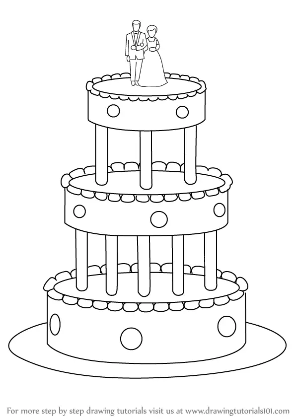 Step by Step How to Draw a Wedding Cake