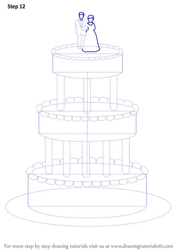 How To Draw A Wedding Cake Easy The following easy step by step drawing