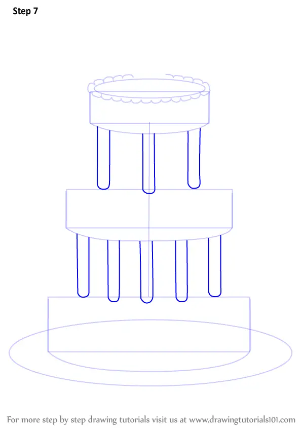 How To Draw A Wedding Cake Cakes Step By Step