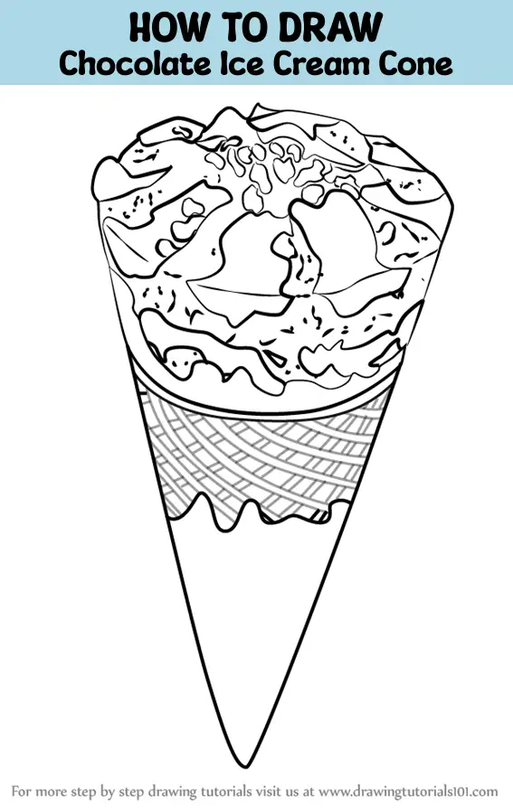 How to Draw an Ice Cream Cone! – Emily Drawing