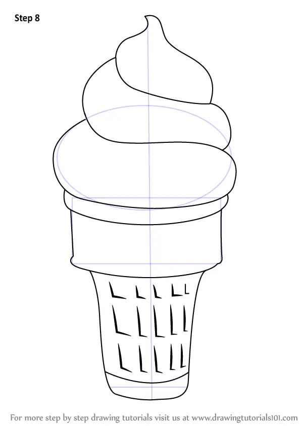 how to draw a ice cream cone
