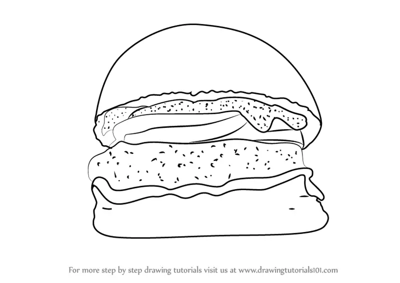 A big burger sketch Royalty Free Vector Image - VectorStock