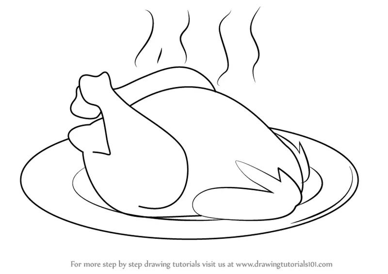 cooked chicken drawing