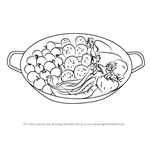 How to Draw Fresh Vegetable Pan