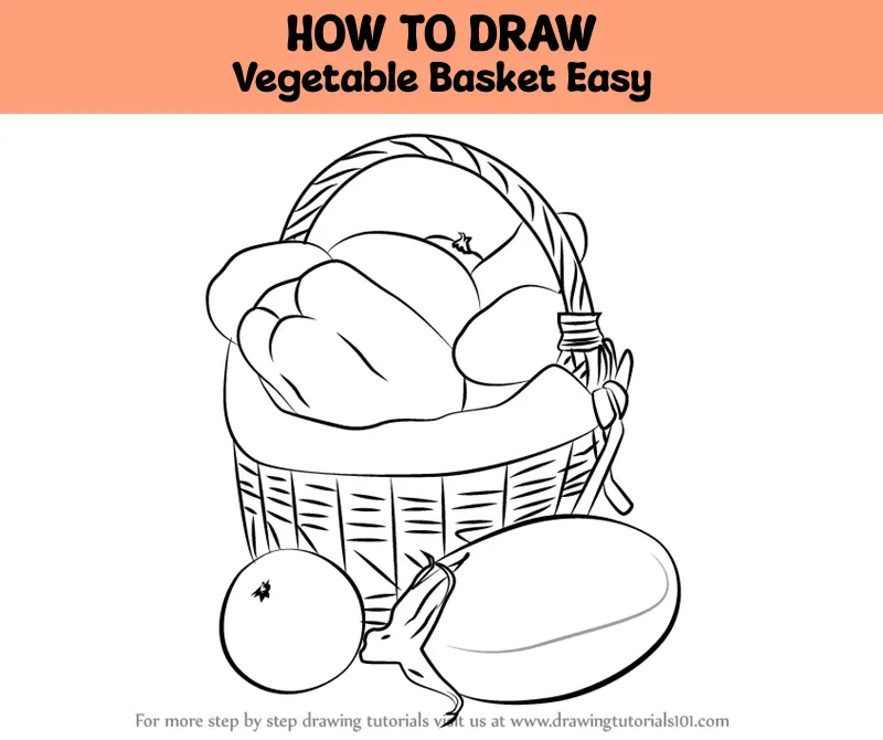 Vegetables basket drawing❤❤❤ | Basket drawing, Easy drawings, Drawings