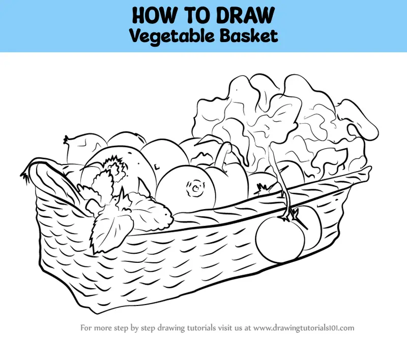 How to Draw a Vegetable Basket ||Step by Step ||Very Easy - YouTube