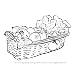 How to Draw Vegetable Basket