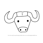 How to Draw an African Buffalo Face for Kids