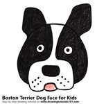 How to Draw a Boston Terrier Dog Face for Kids