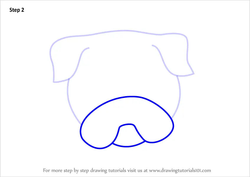 How to Draw a Bull Dog Face for Kids (Animal Faces for Kids) Step by ...