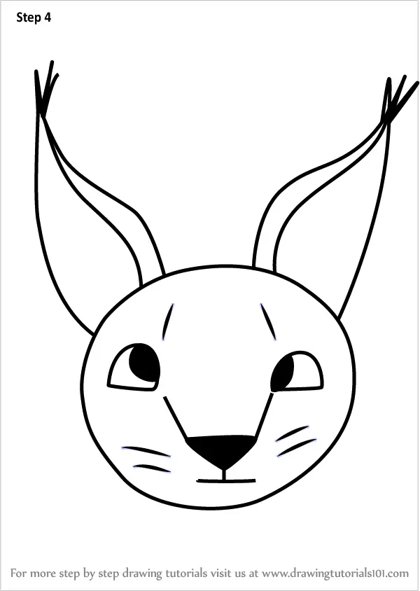 Learn How to Draw  a Caracal face  for Kids Animal  Faces  