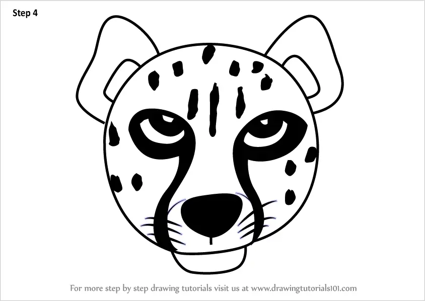 cheetah drawing step by step