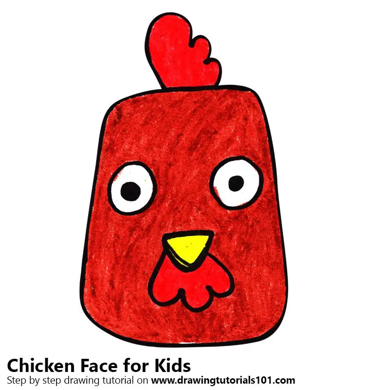 Learn How To Draw A Chicken Face For Kids Animal Faces For Kids