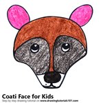 How to Draw a Coati Face for Kids