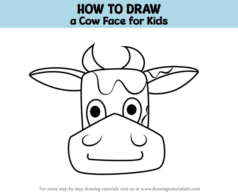 How to Draw a Cow Face for Kids (Animal Faces for Kids) Step by Step ...